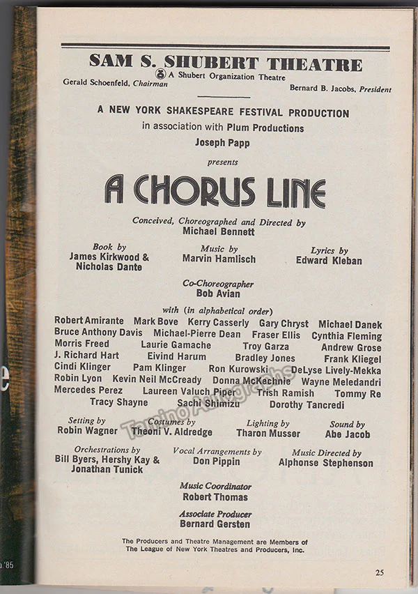 A Chorus Line - Signed Program (full cast) 1987 - Image 2