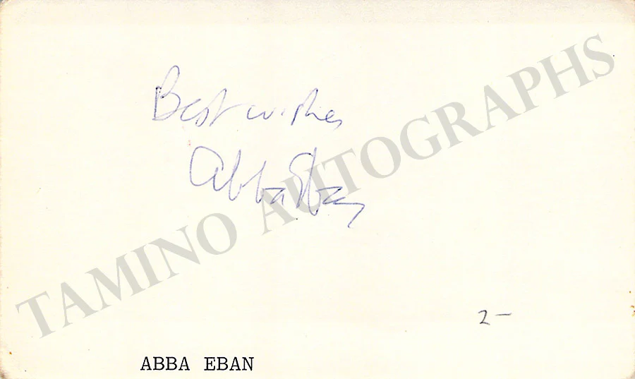 Eban, Abba - Signed Card