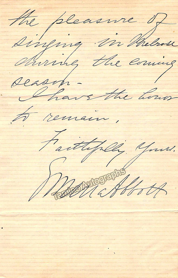Abbott, Emma - Set of 2 Autograph Letters Signed + Photo - Image 2