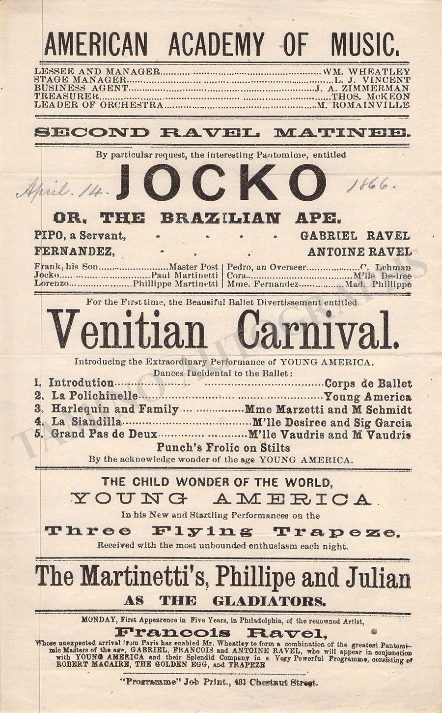 Academy of Music - Collection of 10 Opera & Theater Playbills 1860s - Image 5
