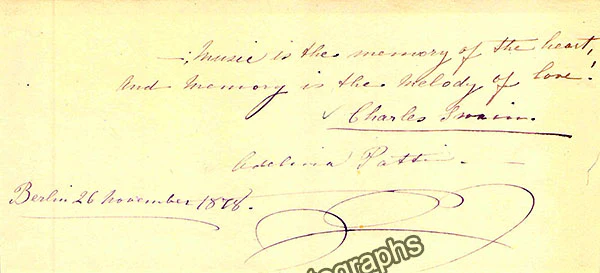 Patti, Adelina - Autograph Letter Signed 1905 + Print - Image 3