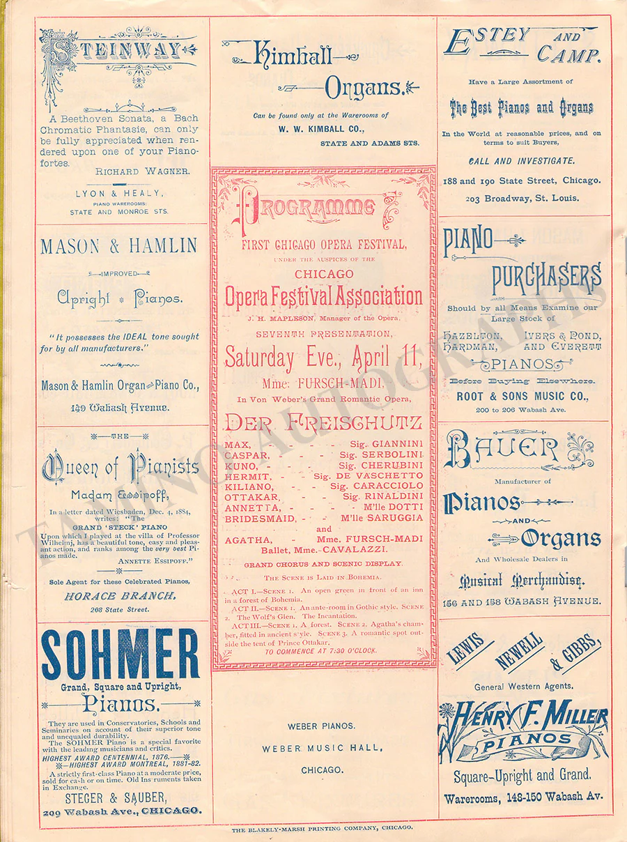 Patti, Adelina - Concert Program Chicago 1885 - Image 6