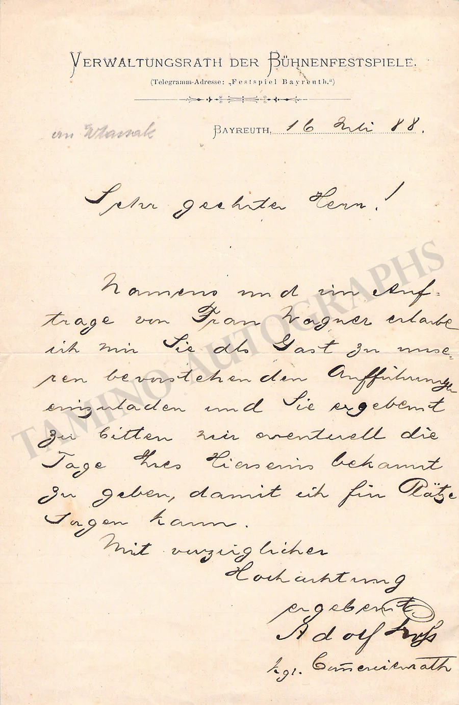 Herz, Adolf - Set of 2 Autograph Letters Signed 1908 and 1888 - Image 3