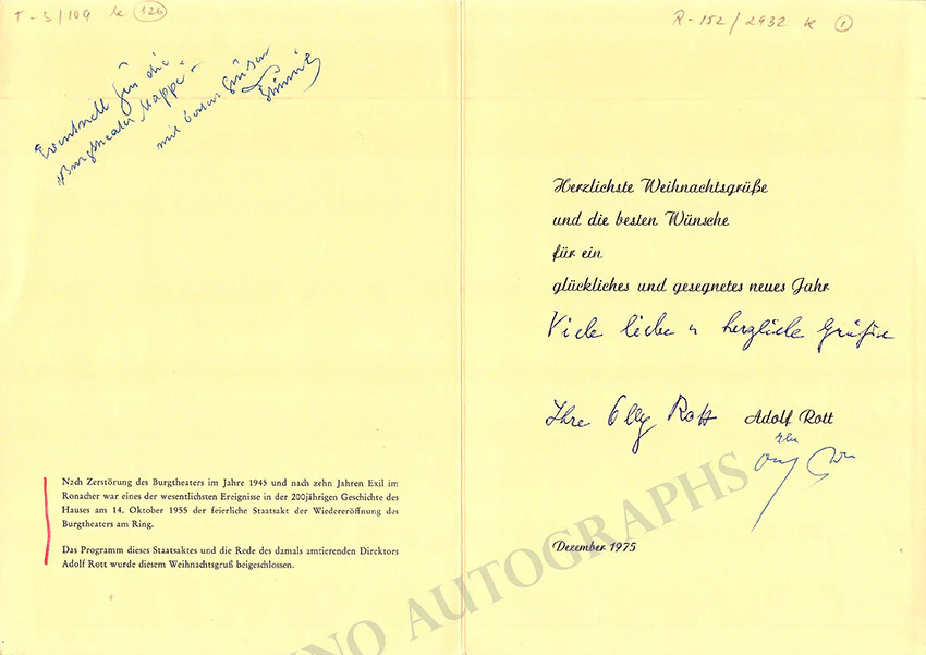Rott, Adolf - Signed Photograph & Program - Image 4