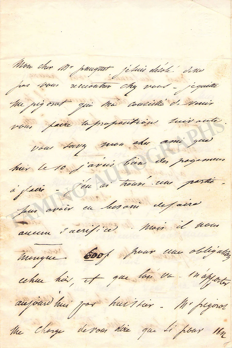 Laferriere, Adolphe - Autograph Letter Signed