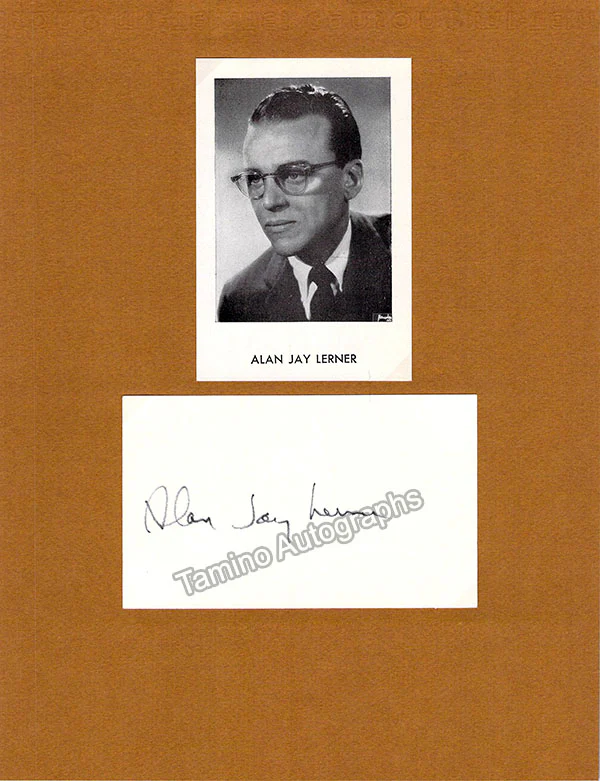 Lerner, Alan Jay - Signed Card