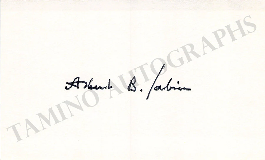 Sabin, Albert - Signed Card