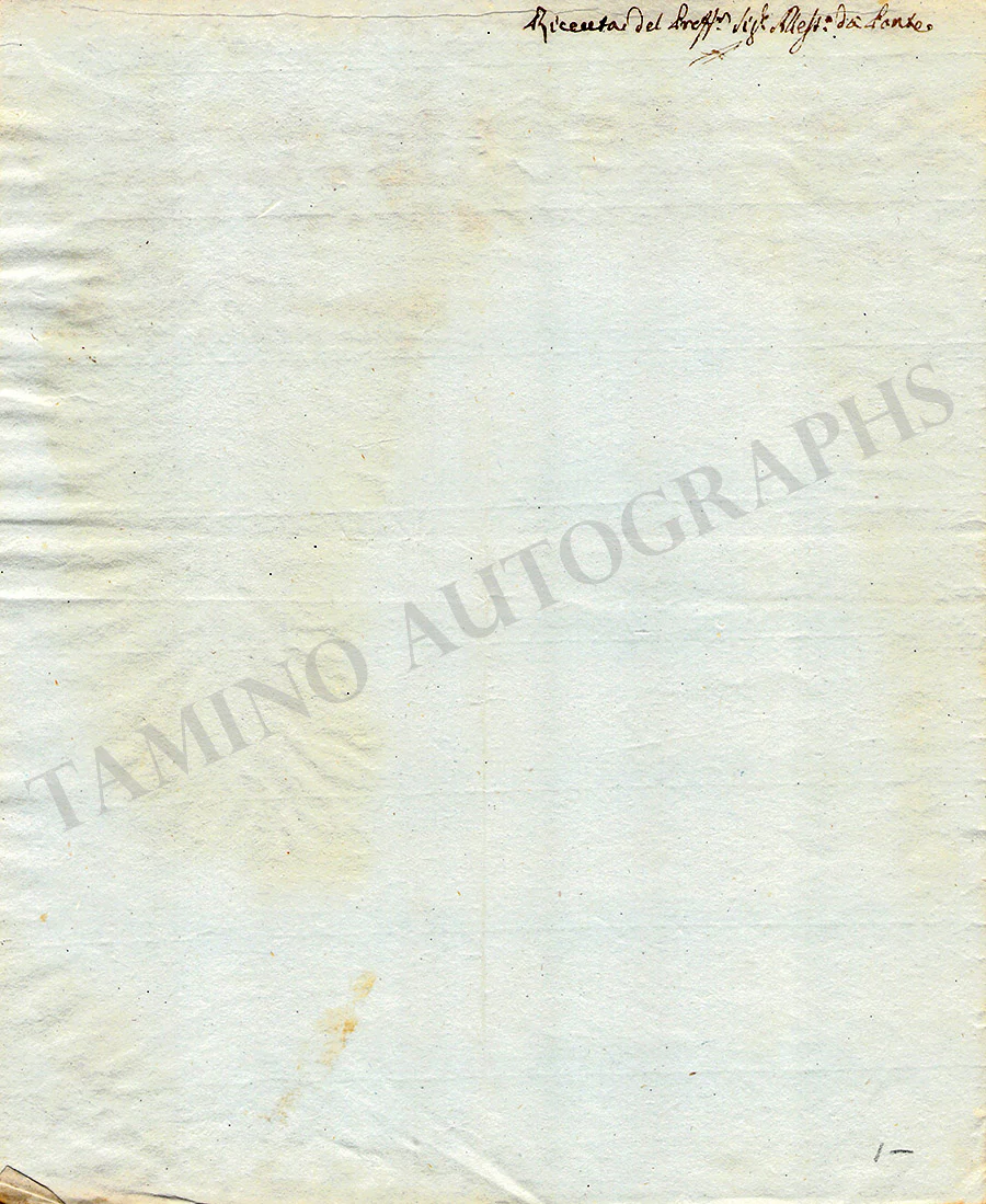 Da Ponte, Alessandro - Signed Document 1791 - Image 2