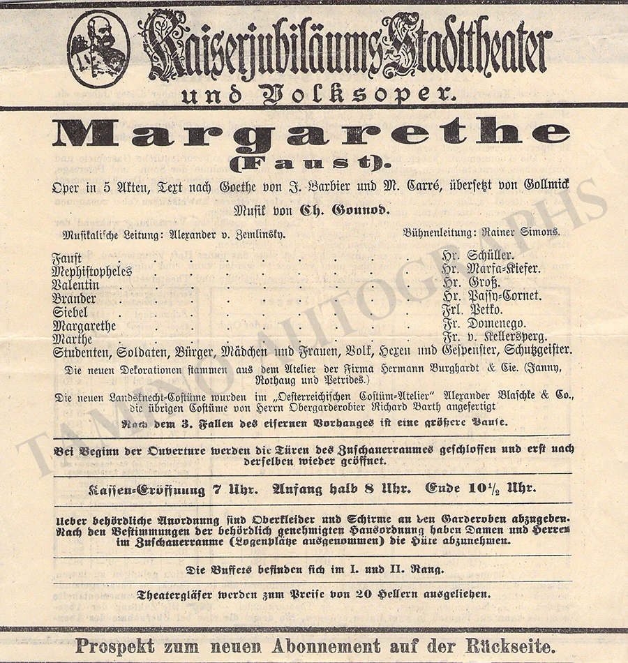 Zemlinsky, Alexander von - Set of 7 Concert Programs Vienna - Image 6