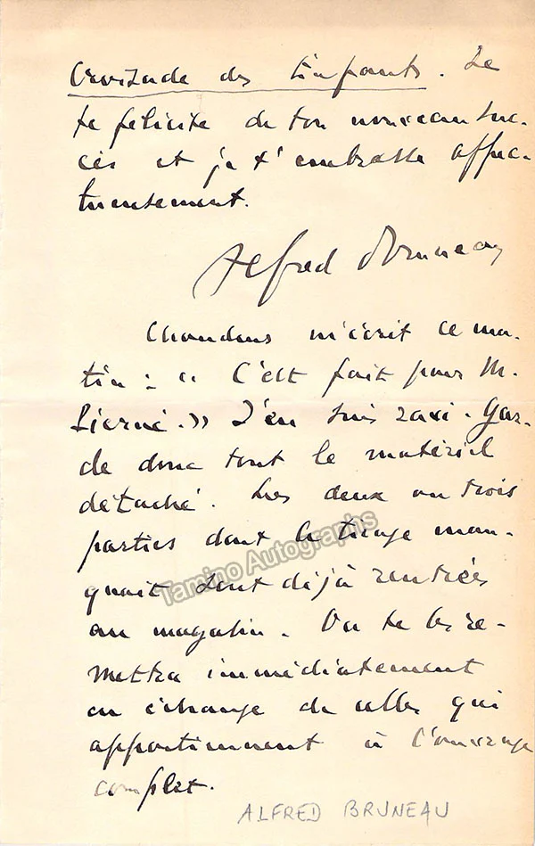 Bruneau, Alfred - Autograph Manuscripts (Various Options) - Image 2