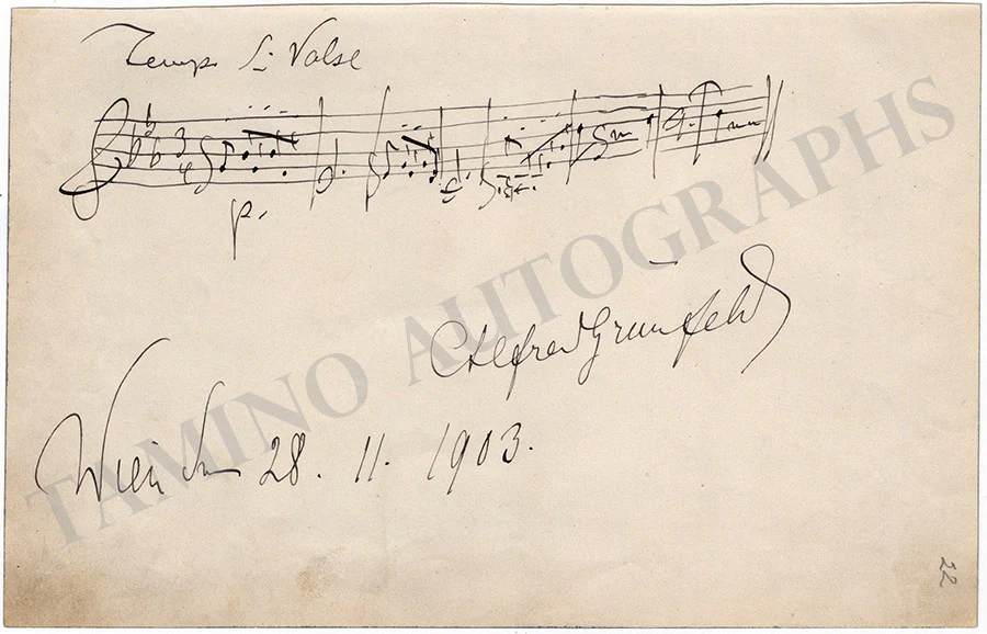 Grunfeld, Alfred - Autograph Manuscripts (Various Options) - Image 4