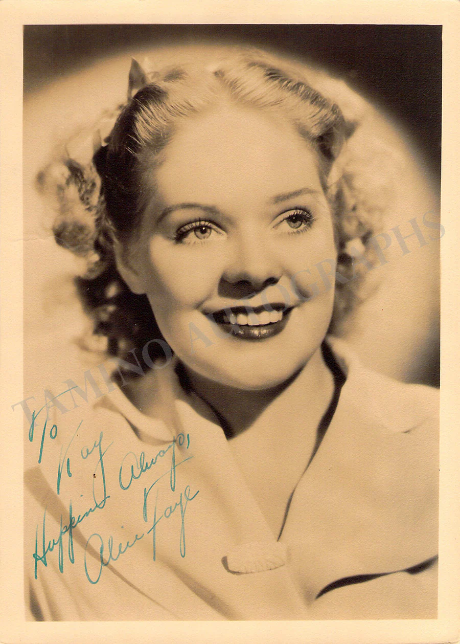 Faye, Alice - Various Autographs - Image 4