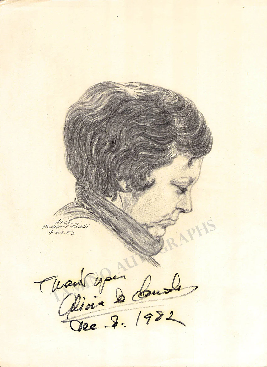 De Larrocha, Alicia - Set of 3 Signed Drawings - Image 2