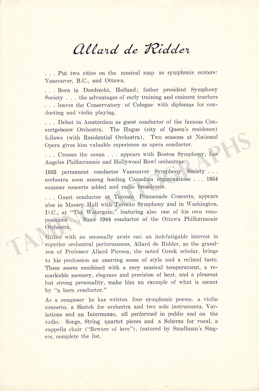 De Ridder, Allard - Autograph Letter Signed 1950 - Image 3