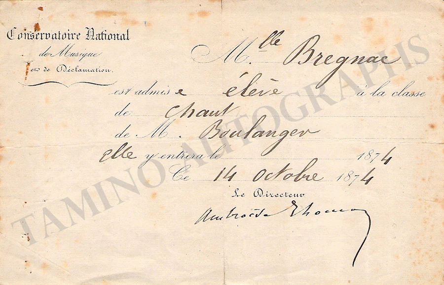 Thomas, Ambroise - Autograph Manuscripts (Various Options) - Image 12