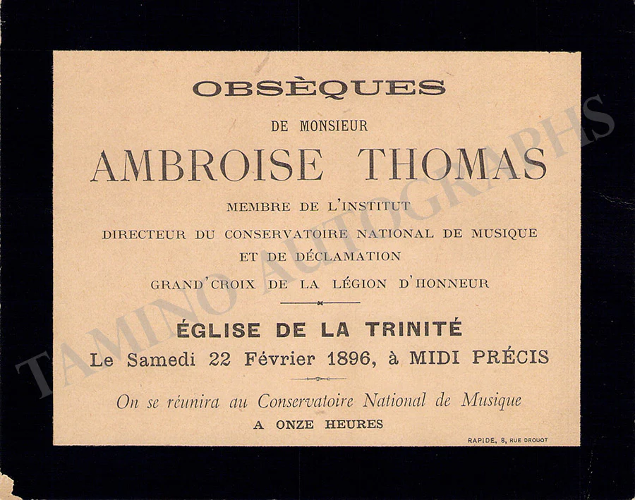 Thomas, Ambroise - Autograph Manuscripts (Various Options) - Image 14