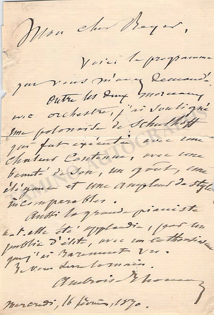 Thomas, Ambroise - Autograph Manuscripts (Various Options) - Image 21
