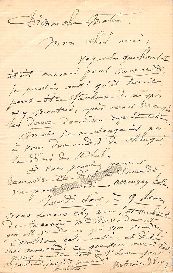Thomas, Ambroise - Autograph Manuscripts (Various Options) - Image 5