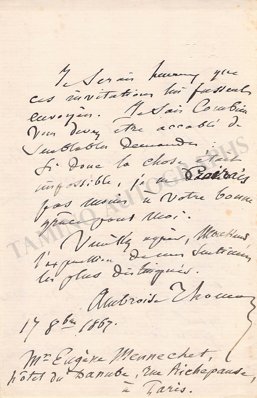 Thomas, Ambroise - Autograph Manuscripts (Various Options) - Image 9
