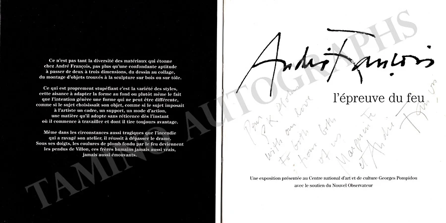 Francois, Andre - Set of 2 Signed Exhibition Catalogues - Image 4