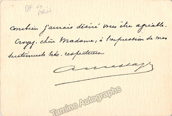 Messager, Andre - Autograph Note Signed 1908 - Image 2