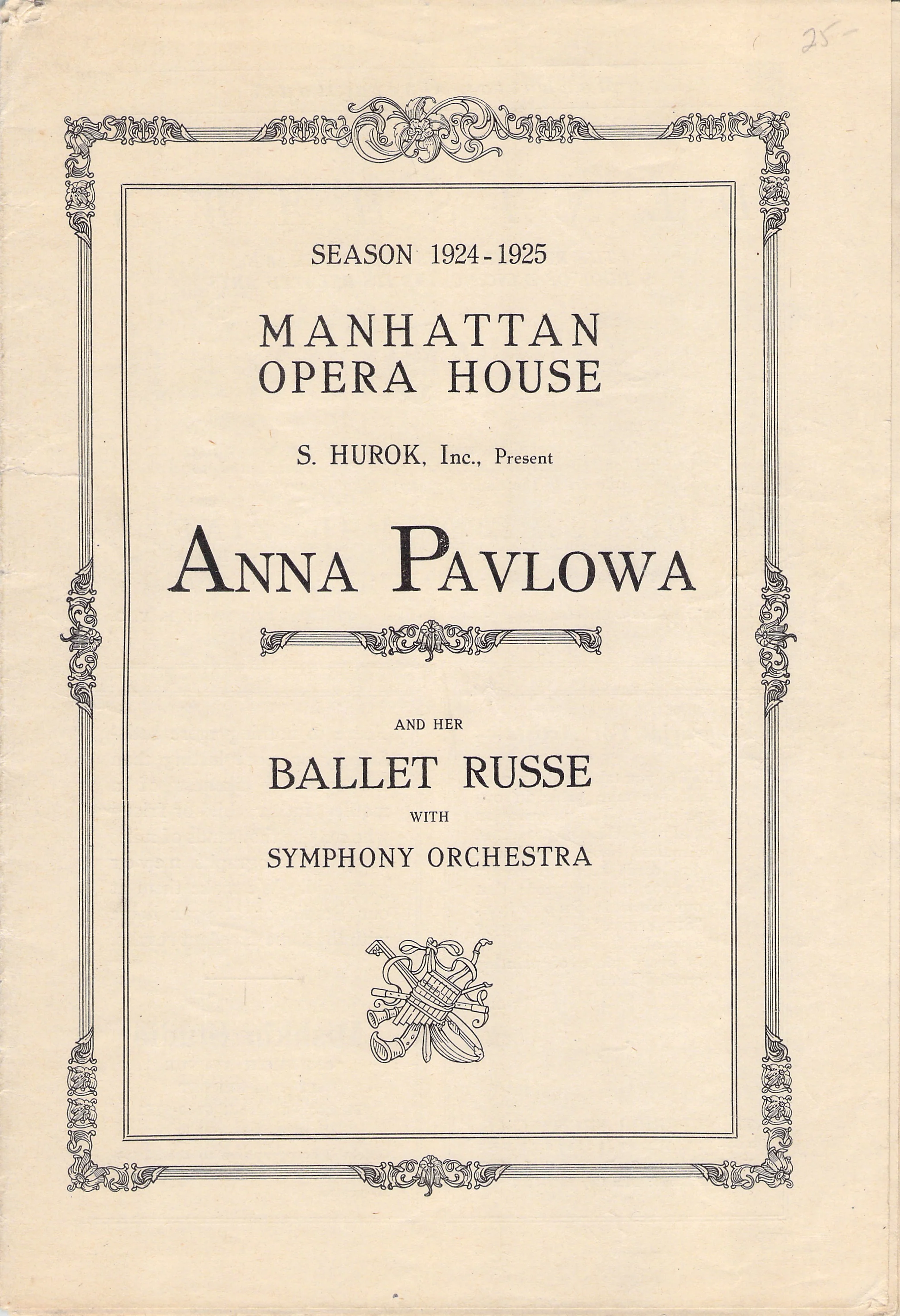 Pavlova, Anna - Performance Program New York 1924