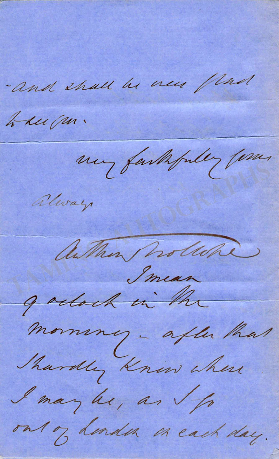 Trollope, Anthony - Autograph Letter Signed - Image 2