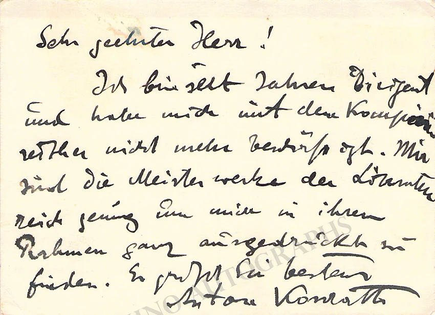 Konrath, Anton - Autograph Note Signed