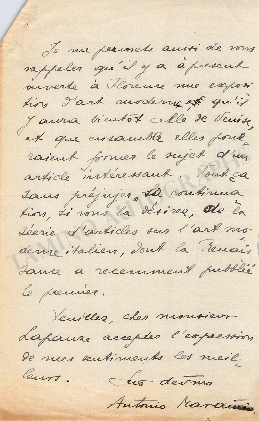 Maraini, Antonio - Set of 3 Autograph Letters Signed 1921-1922 - Image 3