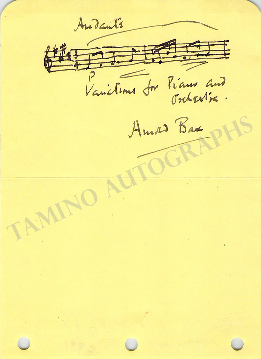 Bax, Arnold - Autograph Music Quote Signed