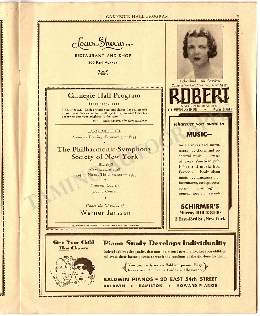 Toscanini, Arturo - Unsigned Concert Programs (Various Options) - Image 5
