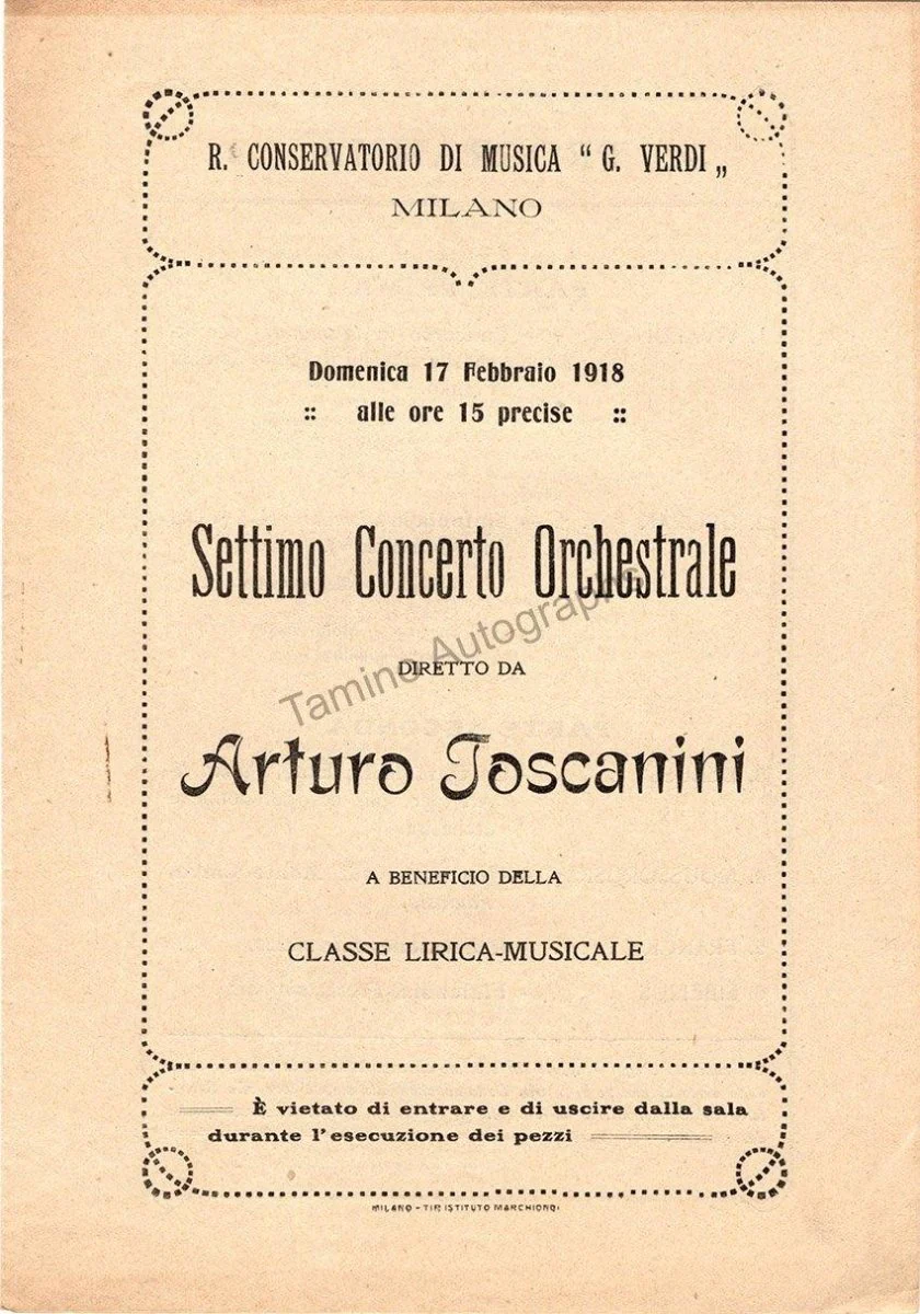 Toscanini, Arturo - Program and Playbill Collection 1915-1930 - Image 10
