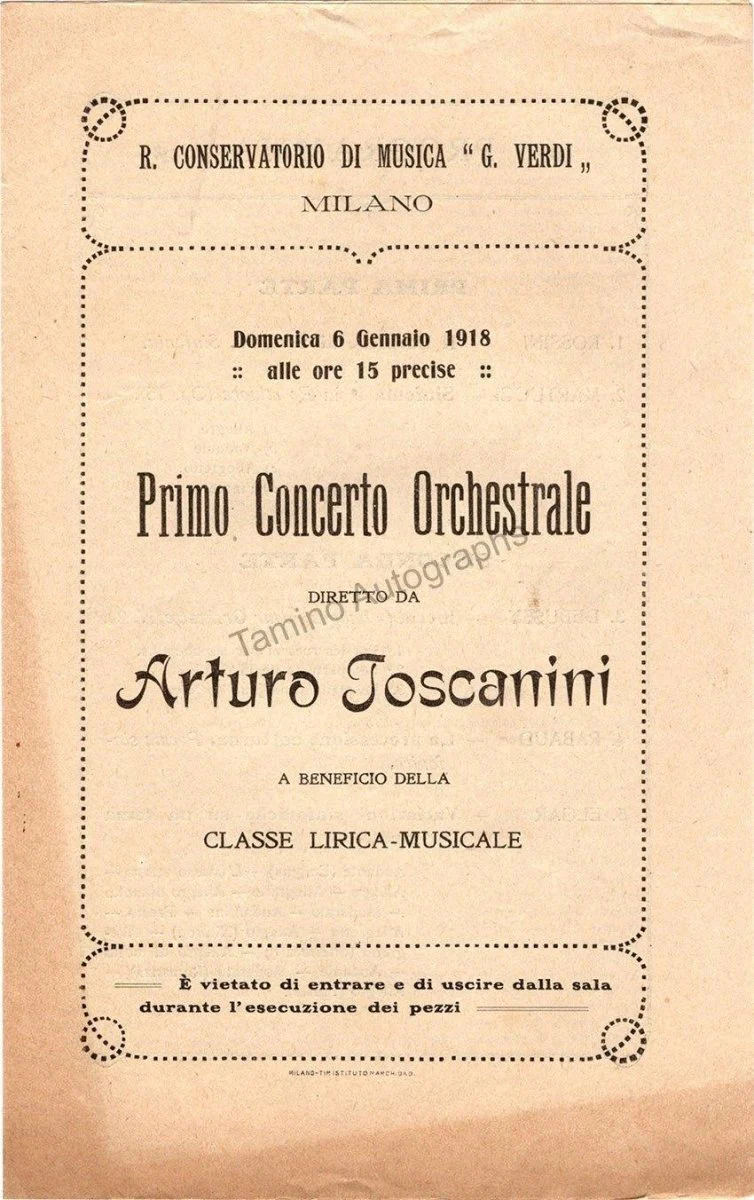 Toscanini, Arturo - Program and Playbill Collection 1915-1930 - Image 11