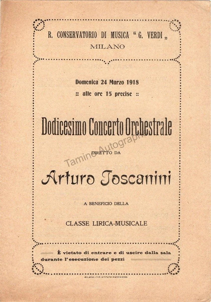 Toscanini, Arturo - Program and Playbill Collection 1915-1930 - Image 12