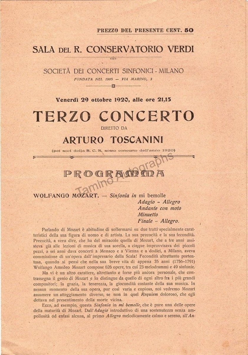 Toscanini, Arturo - Program and Playbill Collection 1915-1930 - Image 26