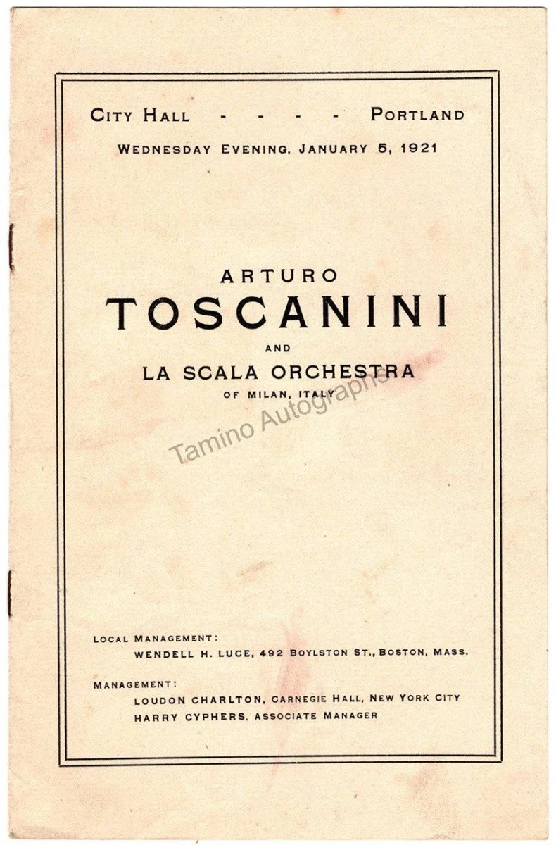 Toscanini, Arturo - Program and Playbill Collection 1915-1930 - Image 27