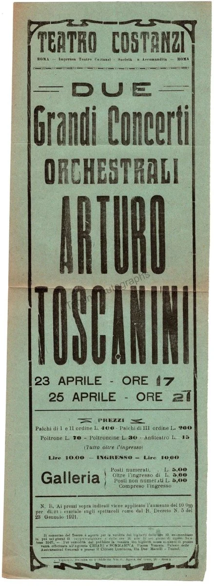 Toscanini, Arturo - Program and Playbill Collection 1915-1930 - Image 29