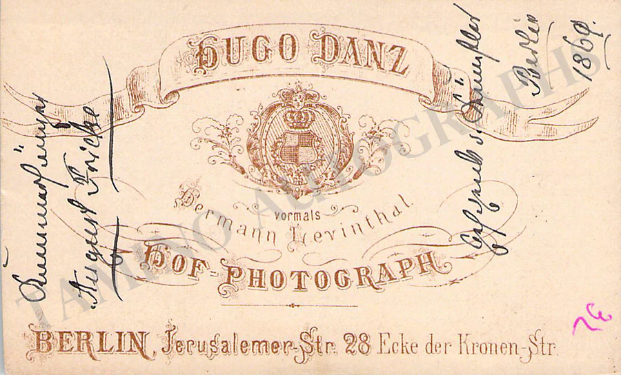 Fricke, August Ludwig - Vintage CDV Photo - Image 2
