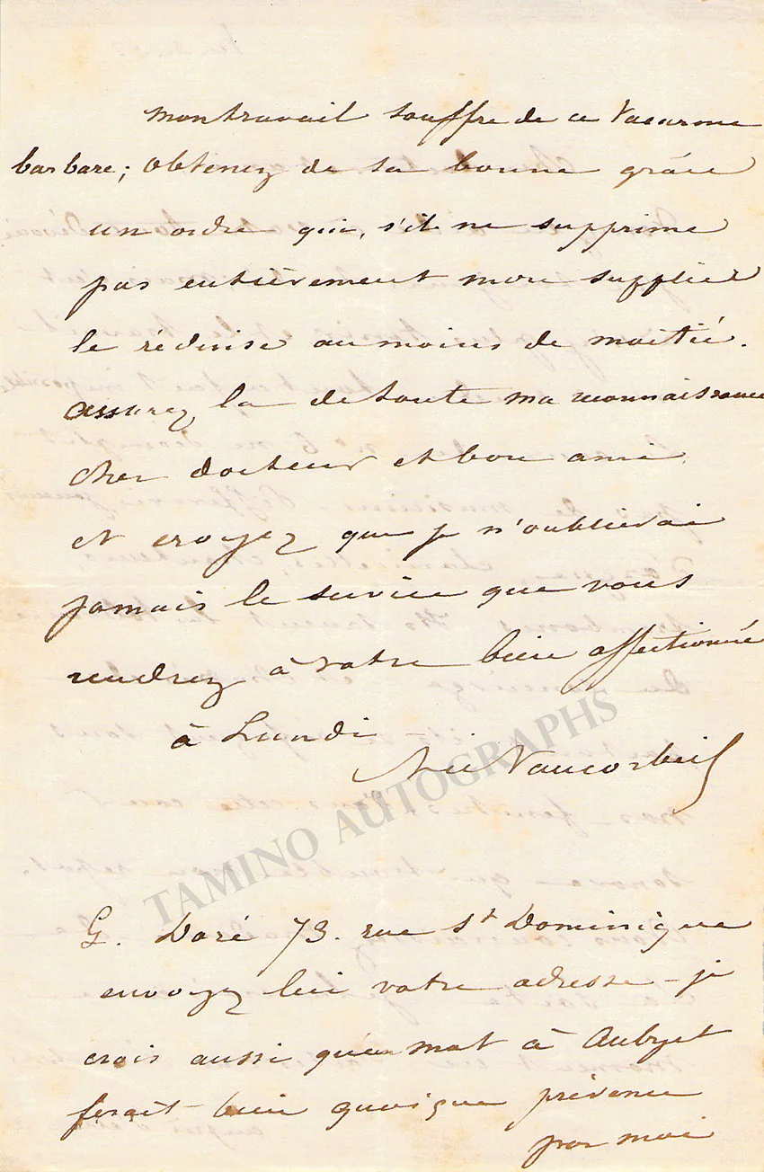 Vaucorbeil, Auguste - Set of 3 Autograph Letter Signed - Image 3
