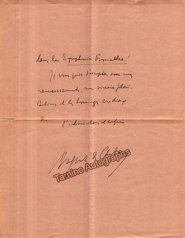 De Castro, Augusto - Autograph Letter Signed - Image 2