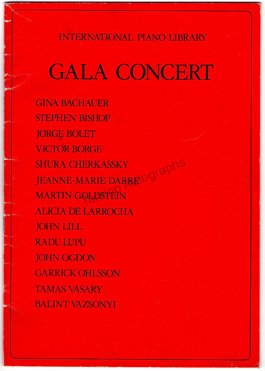 Bachauer, Gina - De Larrocha, Alicia - Lupu, Radu - Bolet, Jorge & Others - Signed Program London 1974