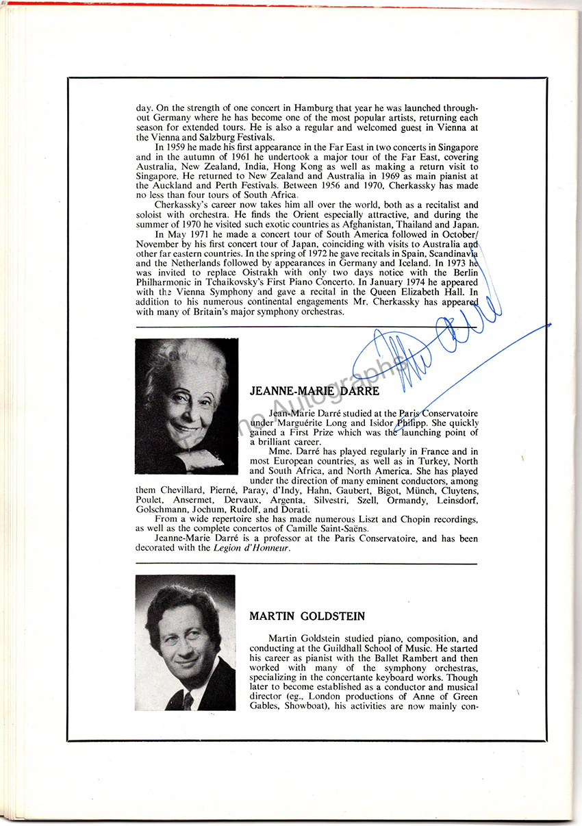 Bachauer, Gina - De Larrocha, Alicia - Lupu, Radu - Bolet, Jorge & Others - Signed Program London 1974 - Image 7