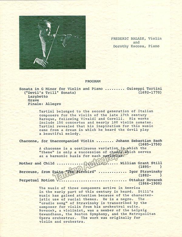 Balazs, Frederic - Autograph Letter Signed 1966 - Image 7