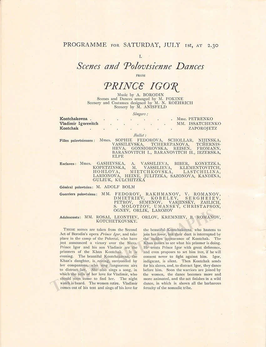Ballet Russe - Program with Karsavina & Nijinski London 1911 + Pagliacci - Image 4