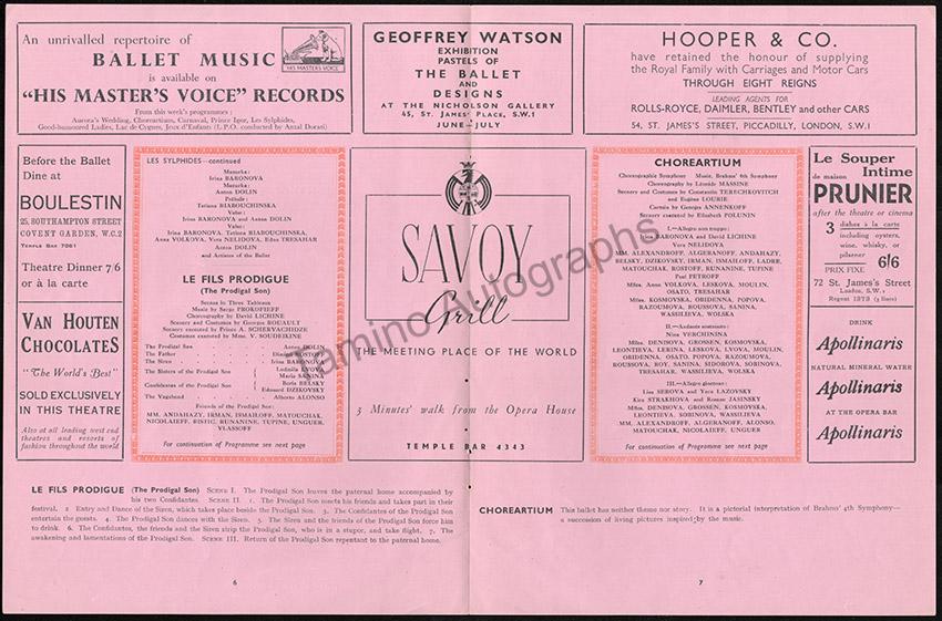 Ballet Russe - Royal Opera House Program 1939 - Image 2