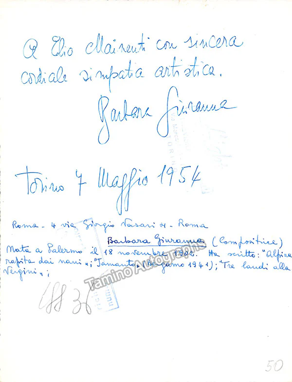 Giuranna, Barbara - Signed Photograph 1954 - Image 2