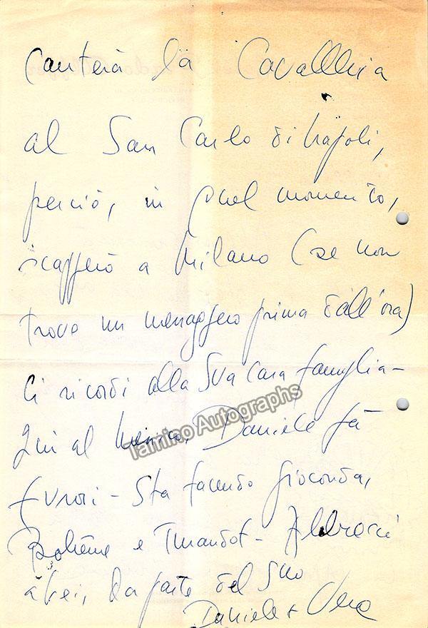 Barioni, Daniele - Autograph Letter Signed - Image 2