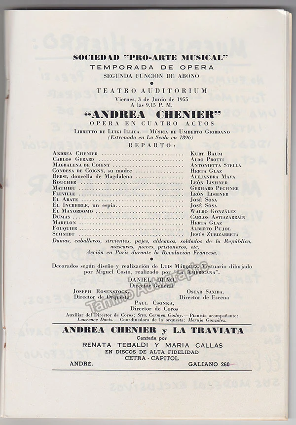 Baum, Kurt - Erede, Alberto - Stella, Antonieta & Others - Signed Program Havana 1955 - Image 7