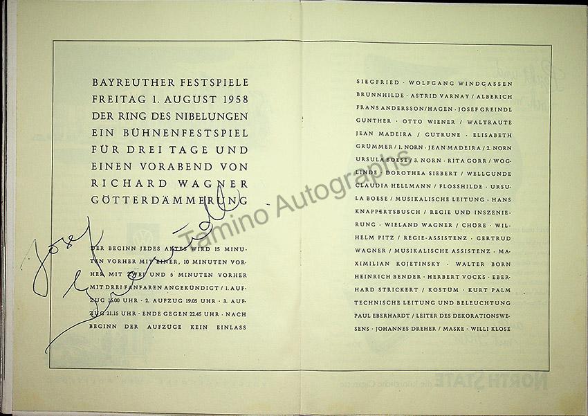 Bayreuth 1958 - Signed Programs - Image 3