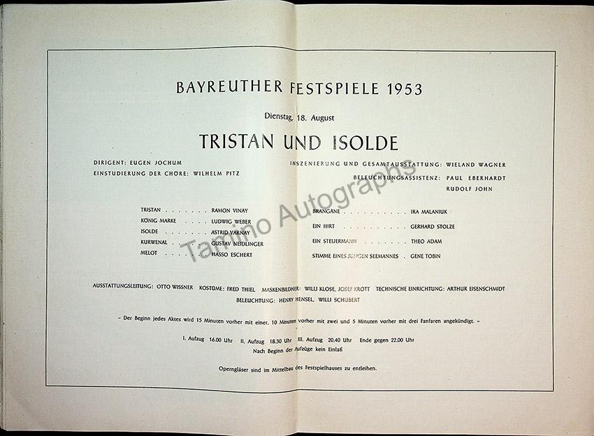 Bayreuth Festival Programs 1952-1957 (Various Programs) - Image 31